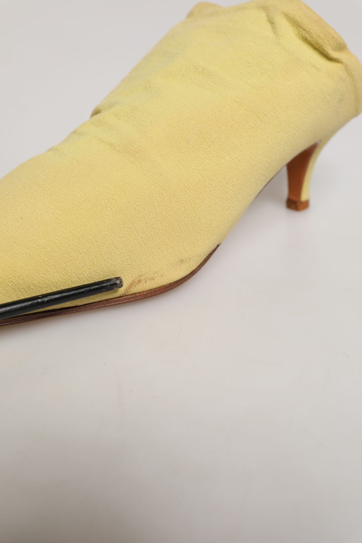Dolce & Gabbana Yellow Suede Heel Mule Shoes
