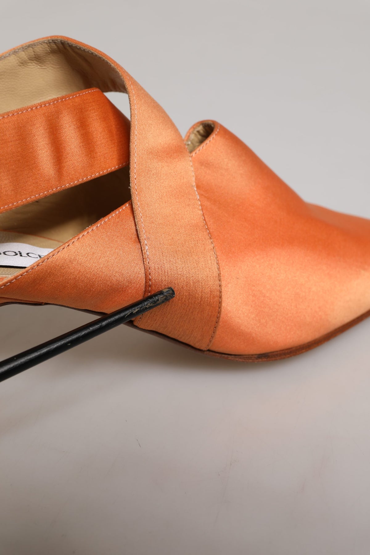 Dolce & Gabbana Orange Satin Sandals Shoes