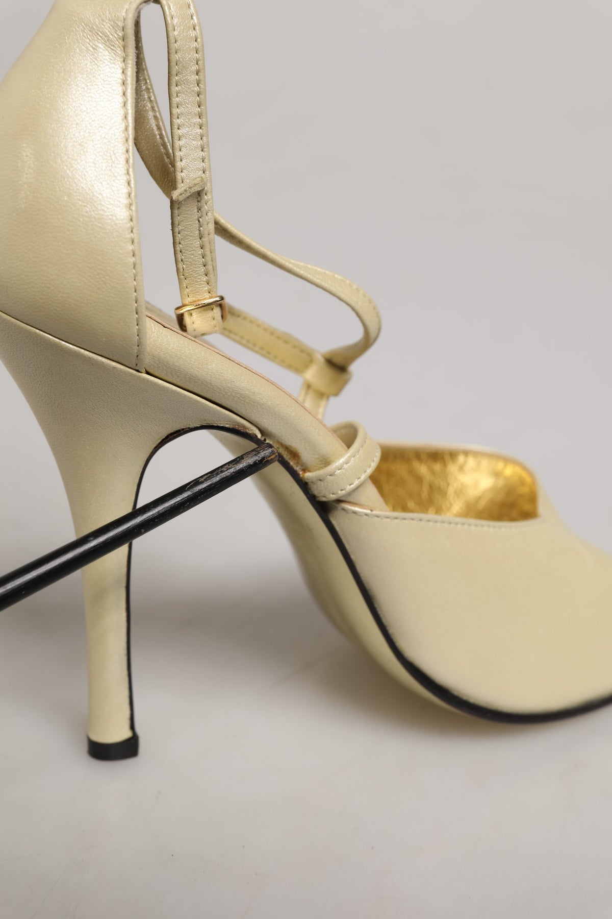 Dolce & Gabbana Beige Leather Stiletto Heels Sandals Shoes