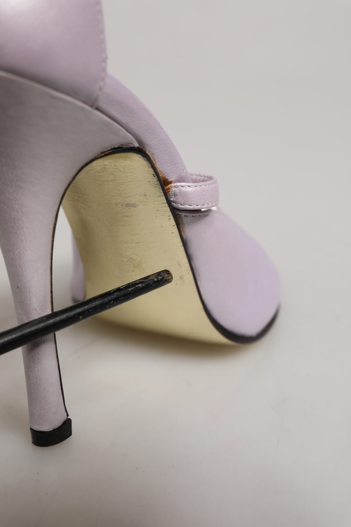 Dolce & Gabbana Purple Leather Open Toe Heels Pumps Shoes