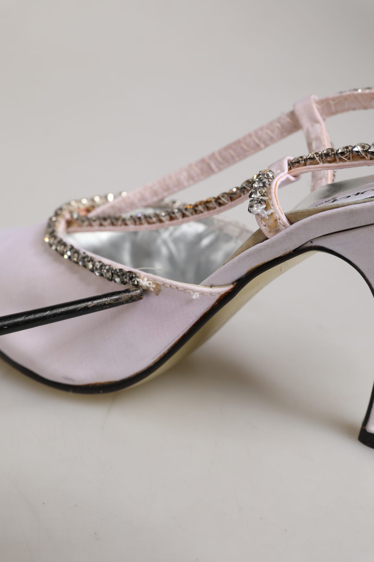 Dolce & Gabbana White Strass Crystal Slingbacks Pumps Shoes