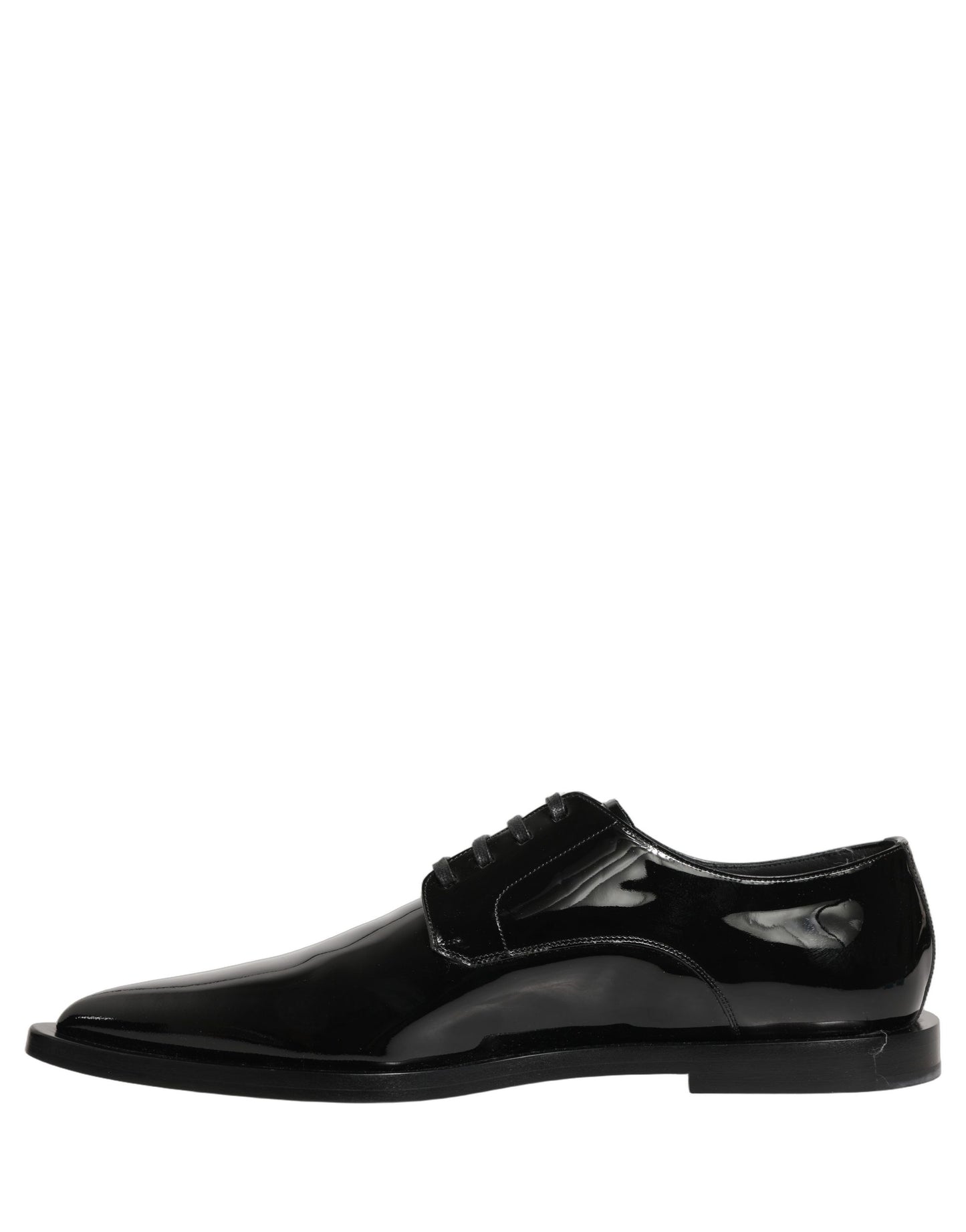 Dolce & Gabbana Black Leather Men Derby Dress Formal Shoes