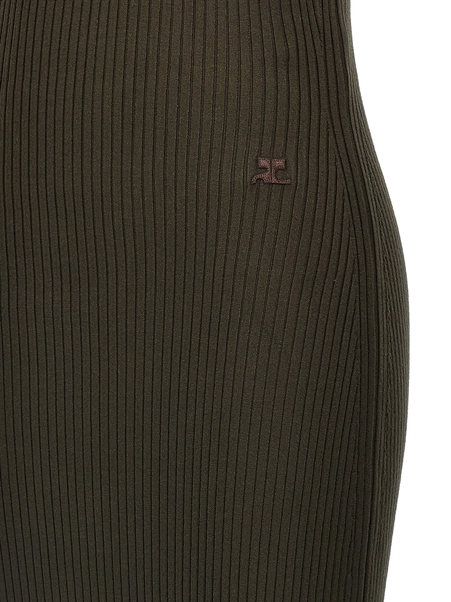 Brown Viscose Long Dress