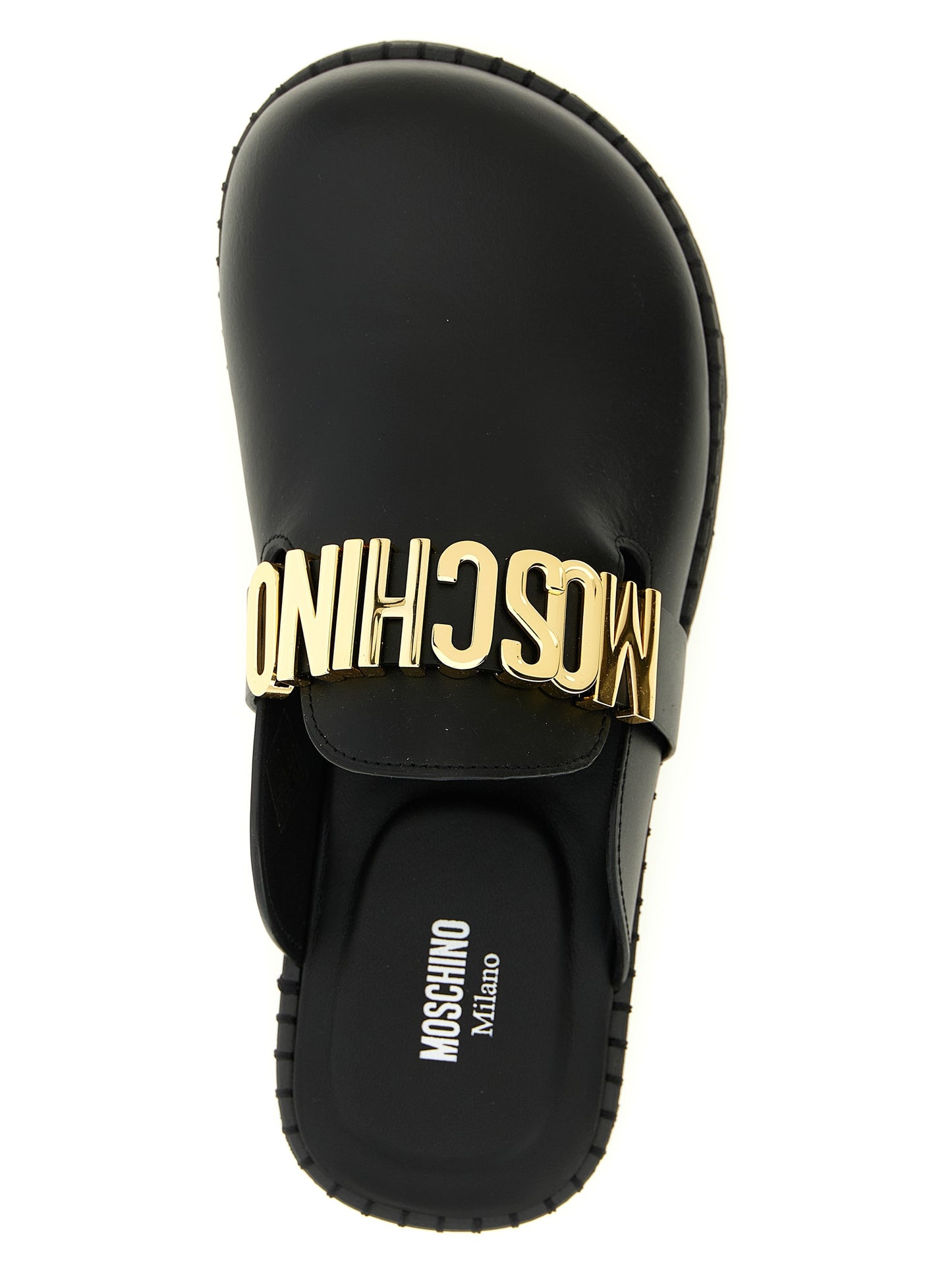 Black Calfskin Clogs