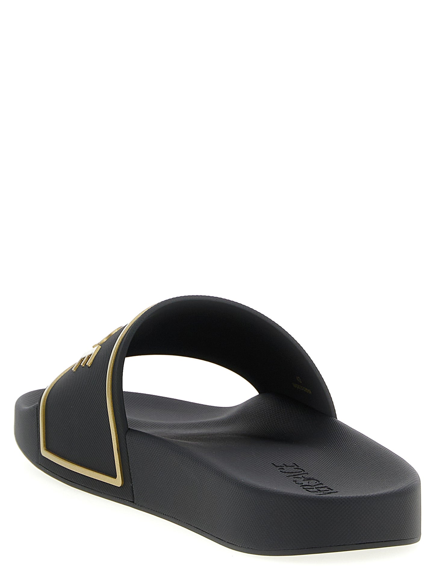 Versace Black Polyurethane Slides