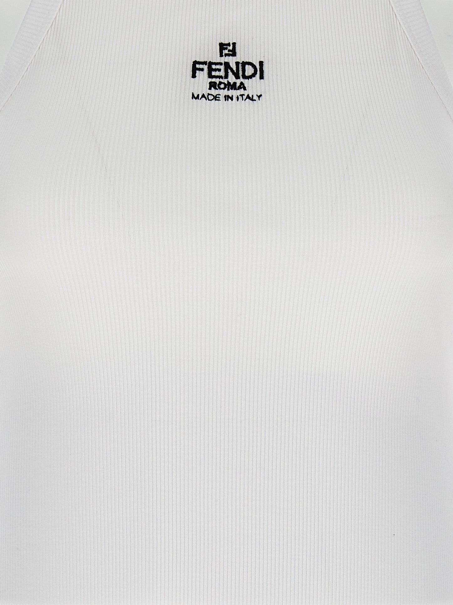 White Cotton Sleeveles T-Shirt