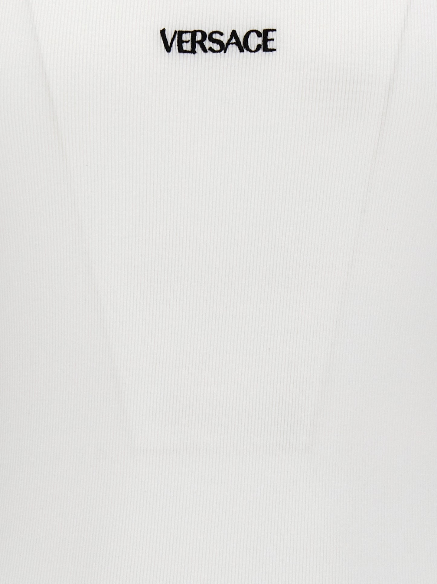 White Cotton Sleeveles T-Shirt