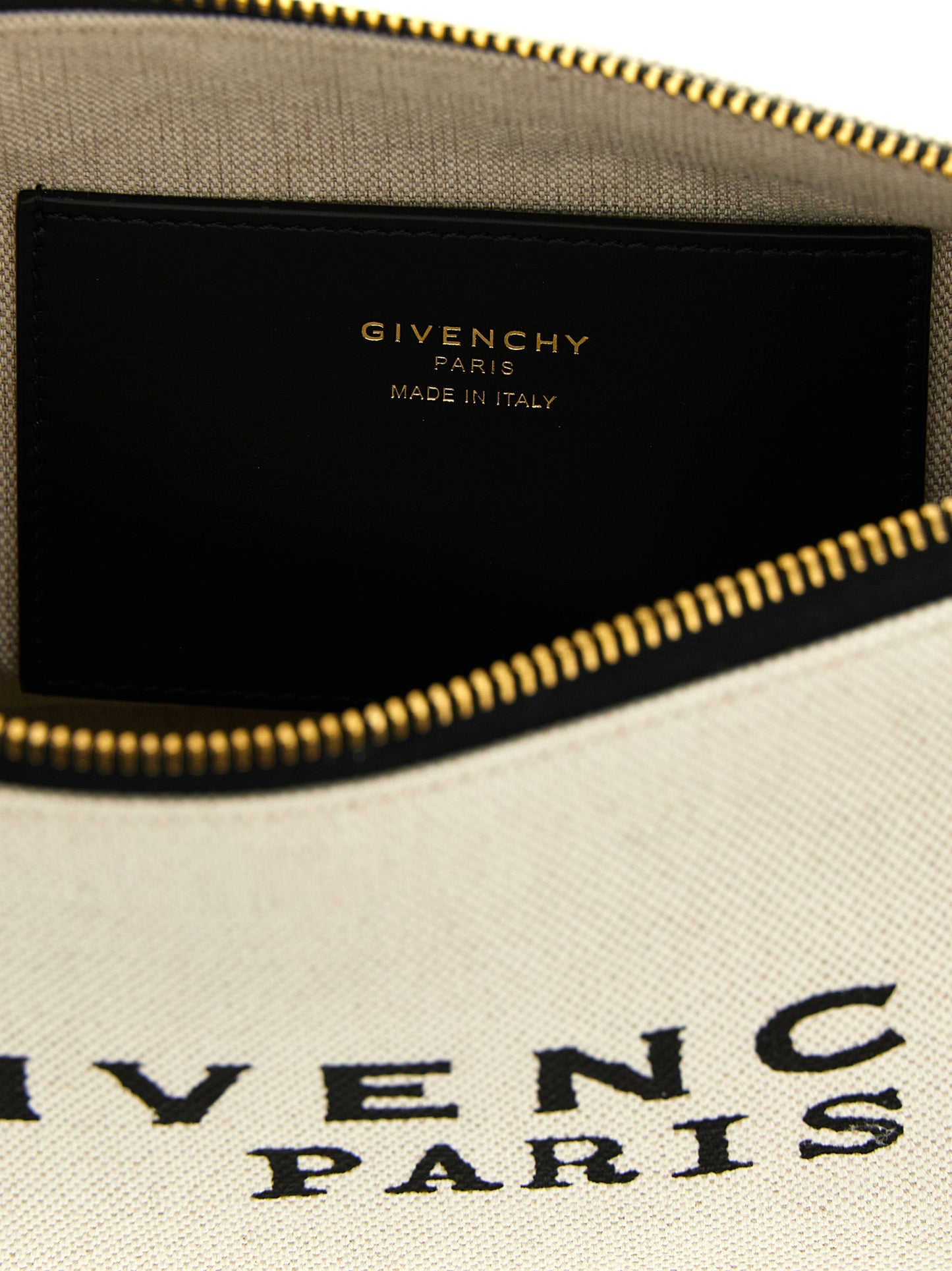 Beige Cotton Clutch Bag