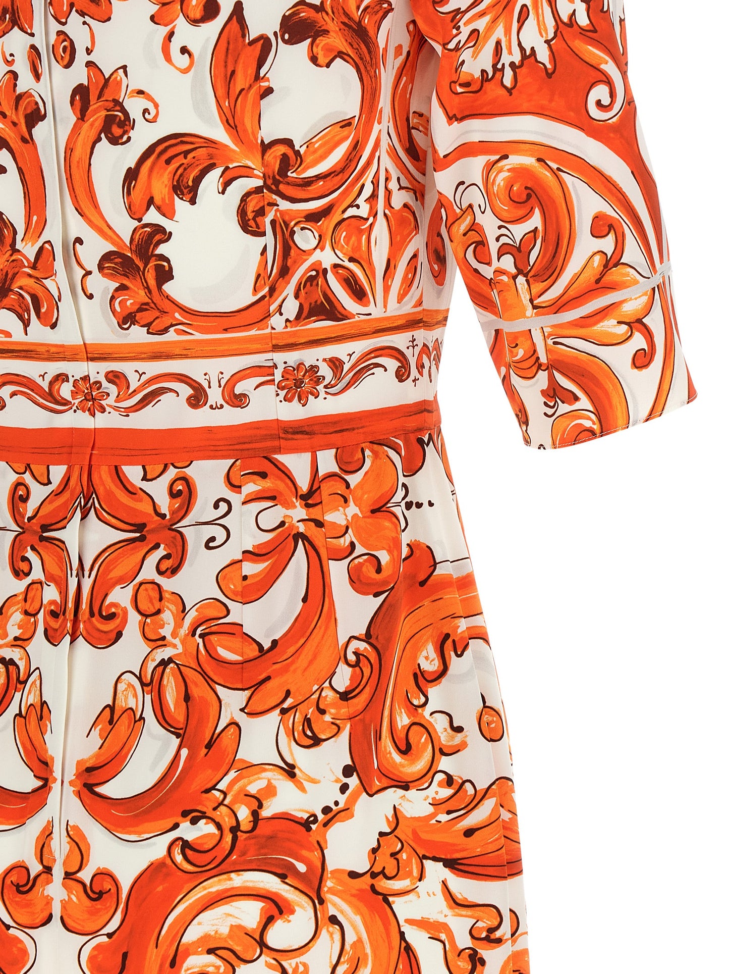 Dolce & Gabbana Orange Silk Midi Dress