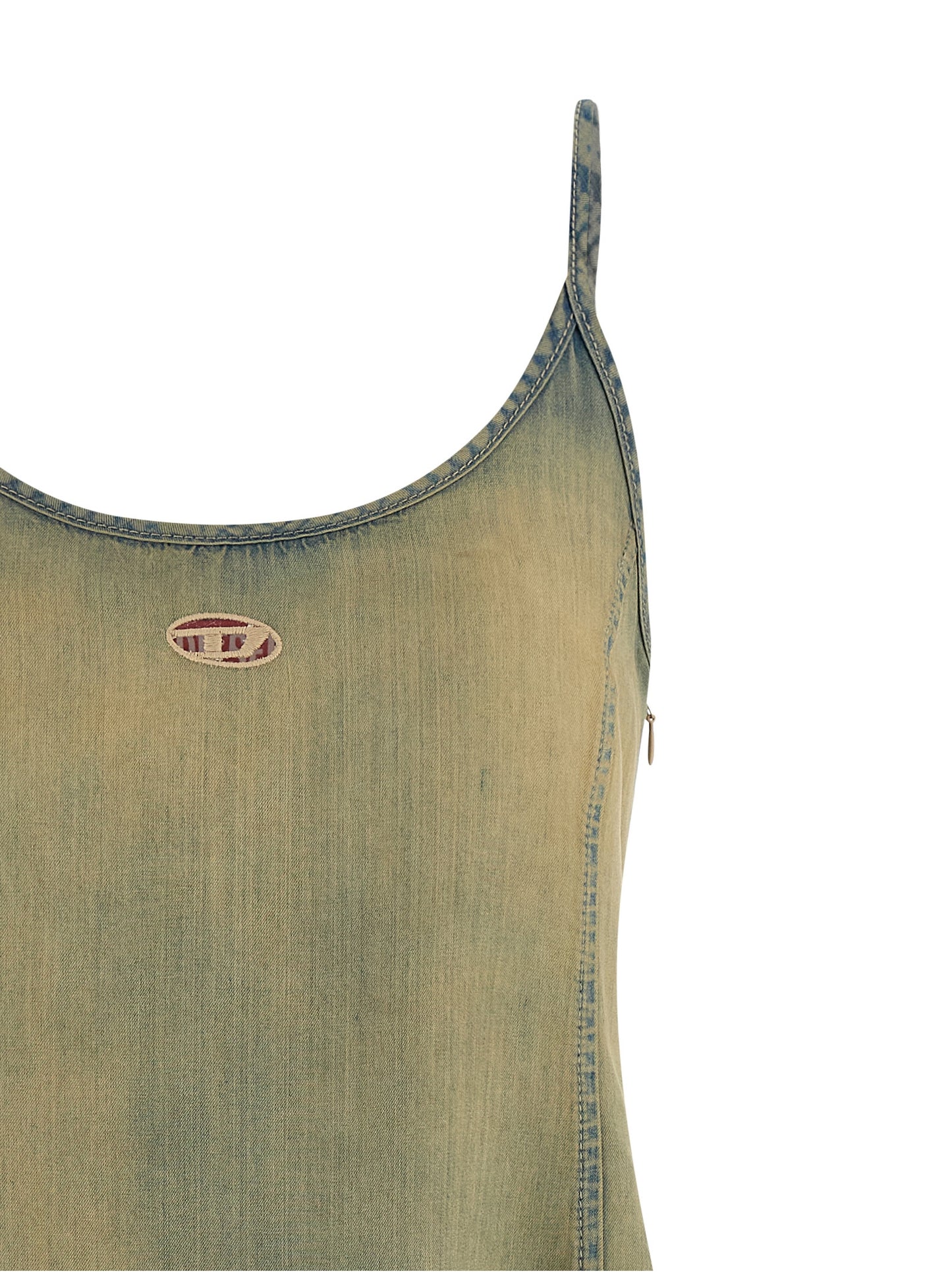 Beige Lyocell Short Dress