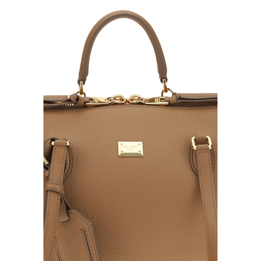 Dolce & Gabbana Beige Calf Leather Bos Taurus Handbag