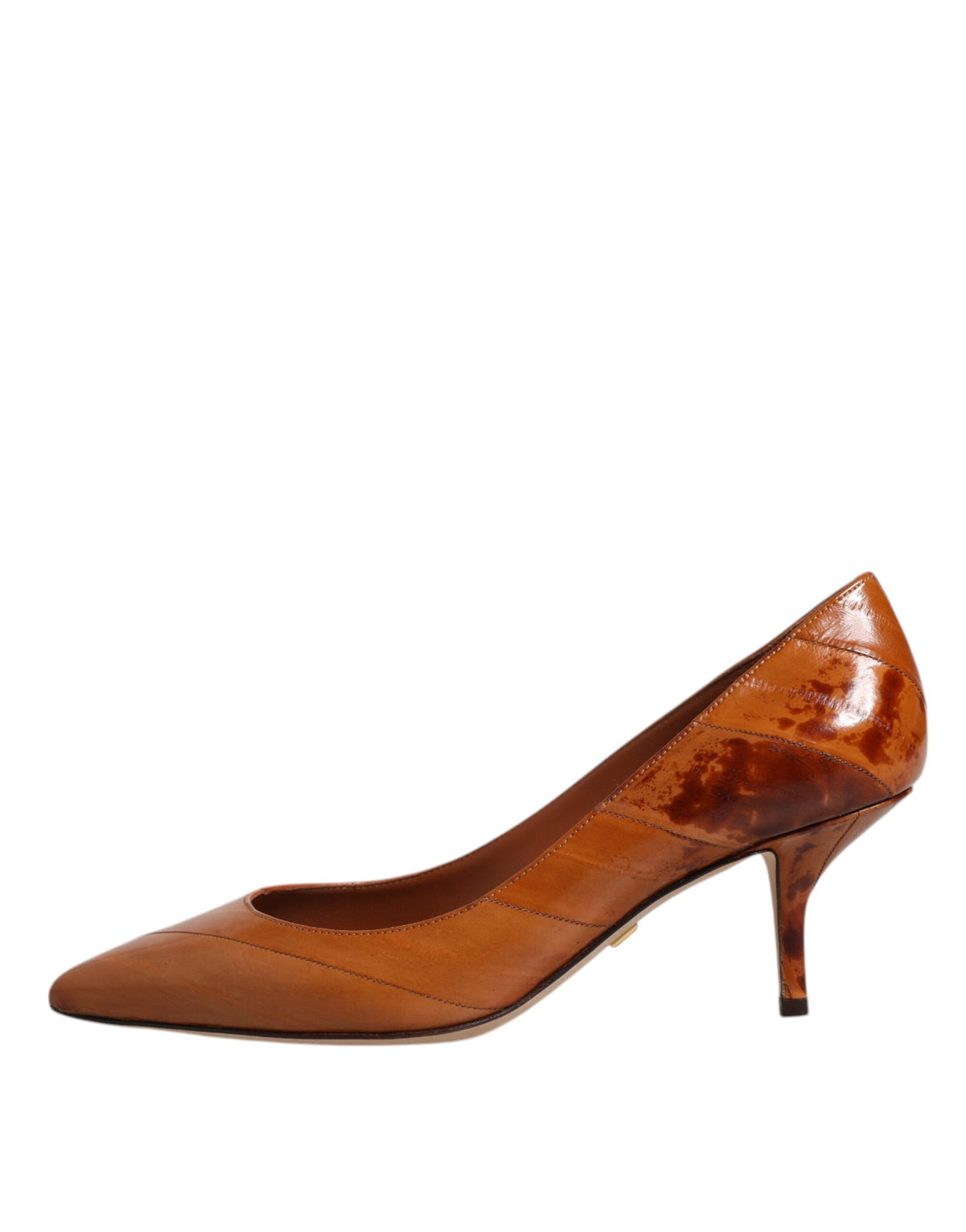 Dolce & Gabbana Brown Leather Kitten Heels Pumps Shoes