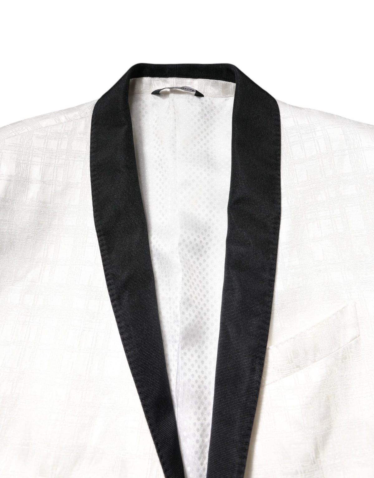 Dolce & Gabbana White Black Single Breasted Coat Blazer Suit