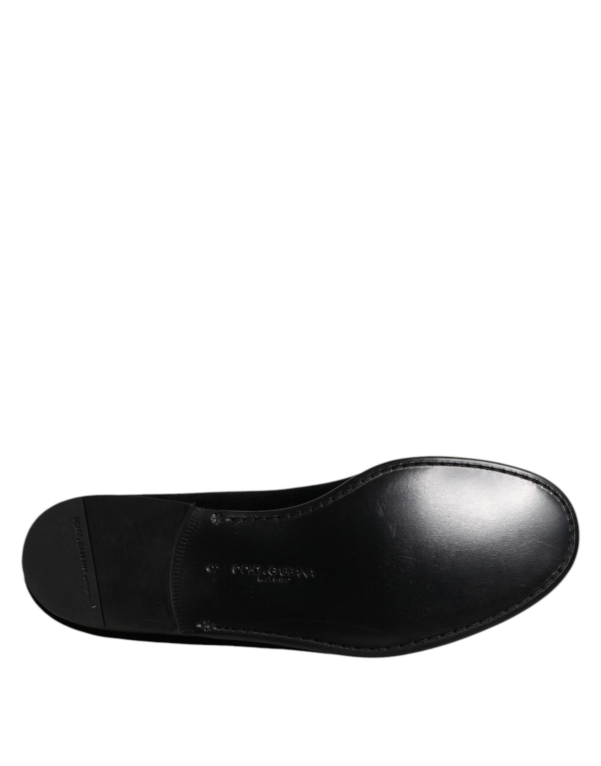 Dolce & Gabbana Black Velvet Slip On Loafers Formal Shoes