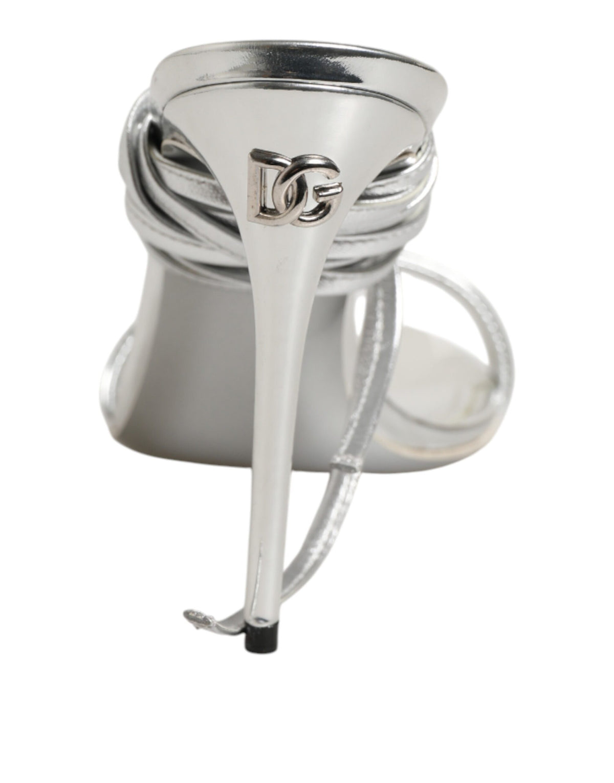 Dolce & Gabbana Silver Strappy High Heels Sandals Shoes