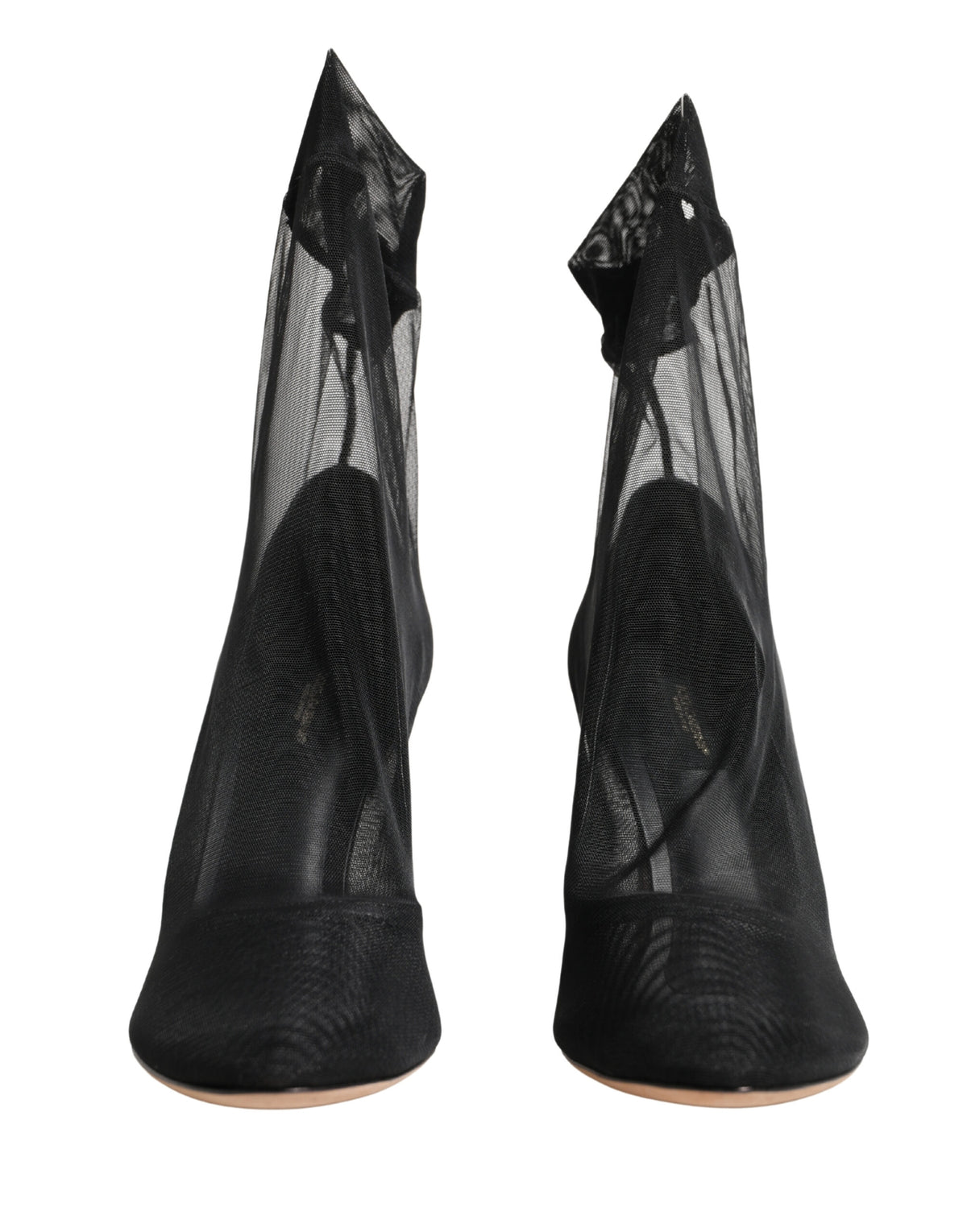 Dolce & Gabbana Black Nylon Stretch Mesh Sock Boots Shoes