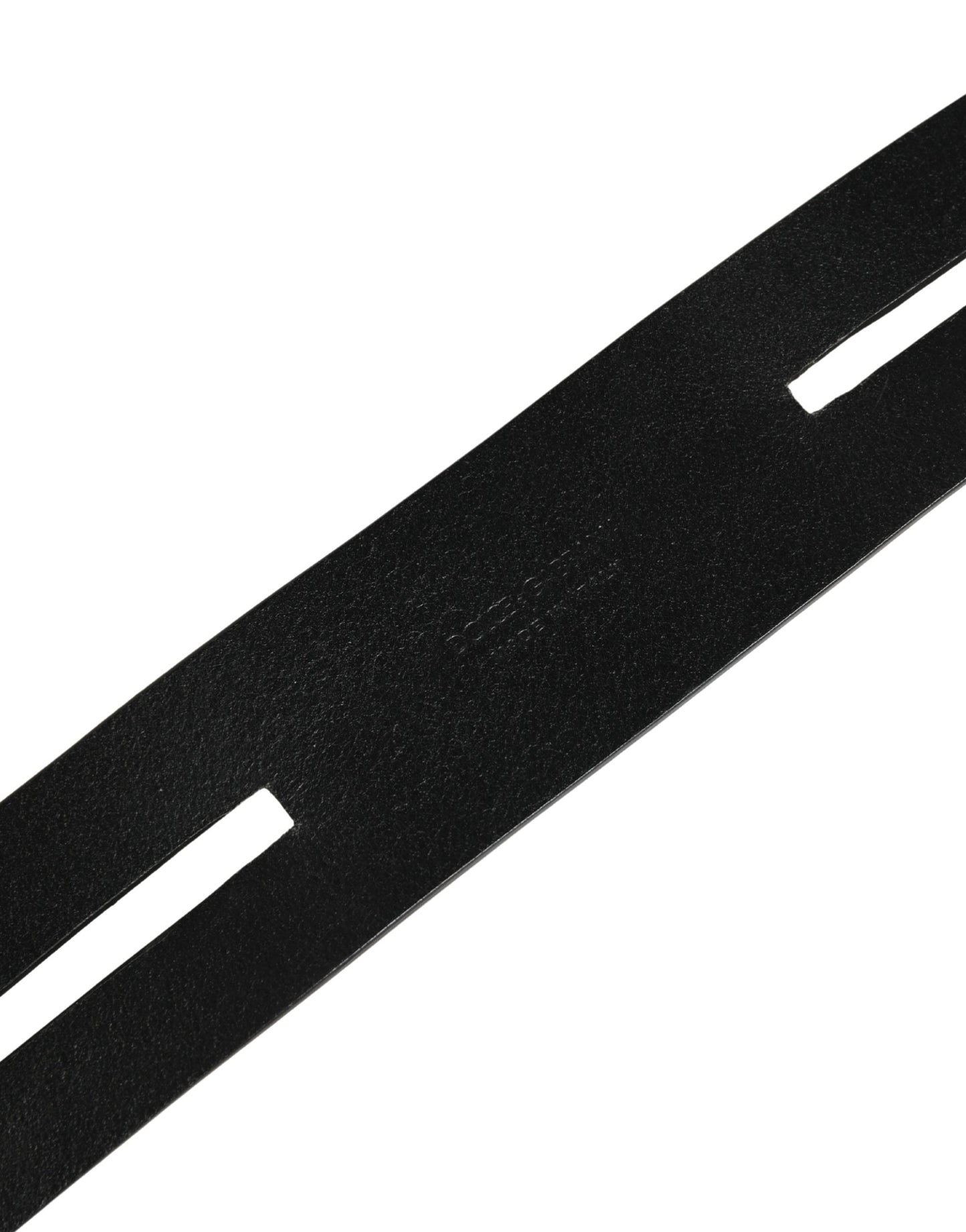 Dolce & Gabbana Black Double Strap Leather Silver Buckle Belt