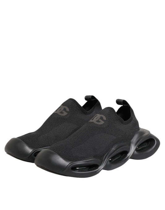 Dolce & Gabbana Black Slip On Wave Low Top Sneakers Shoes