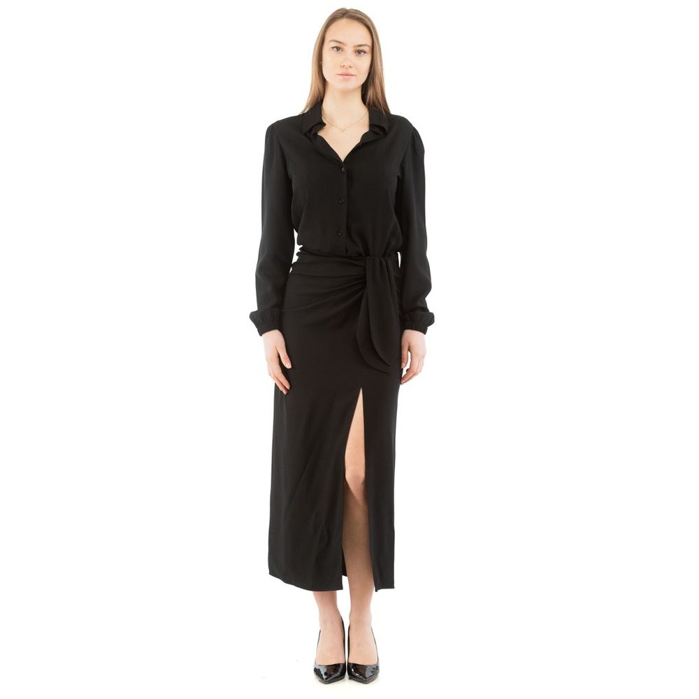 Black Marabou Casual Dress