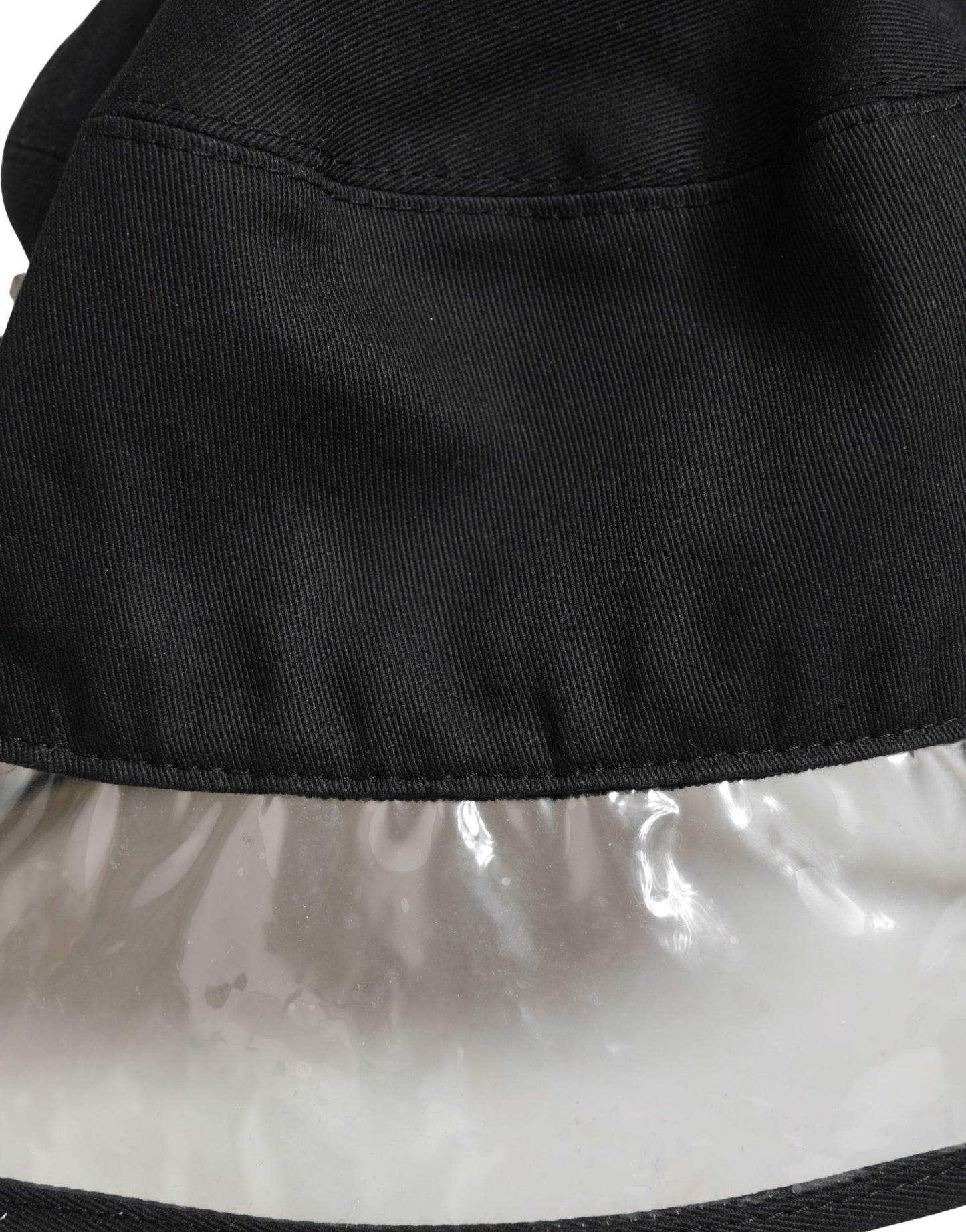 Black Cotton Plastic Fisherman Bucket Capello Hat