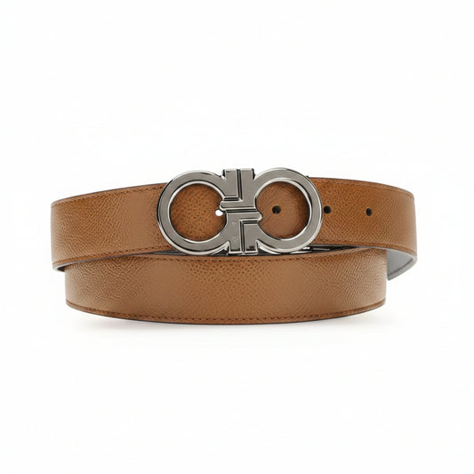Ferragamo Brown Calf Leather Bos Taurus Regular Belt