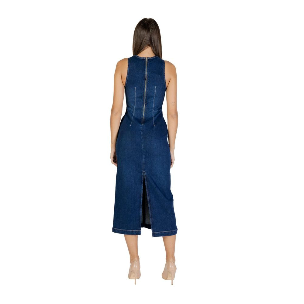 Blue Cotton Long Dress