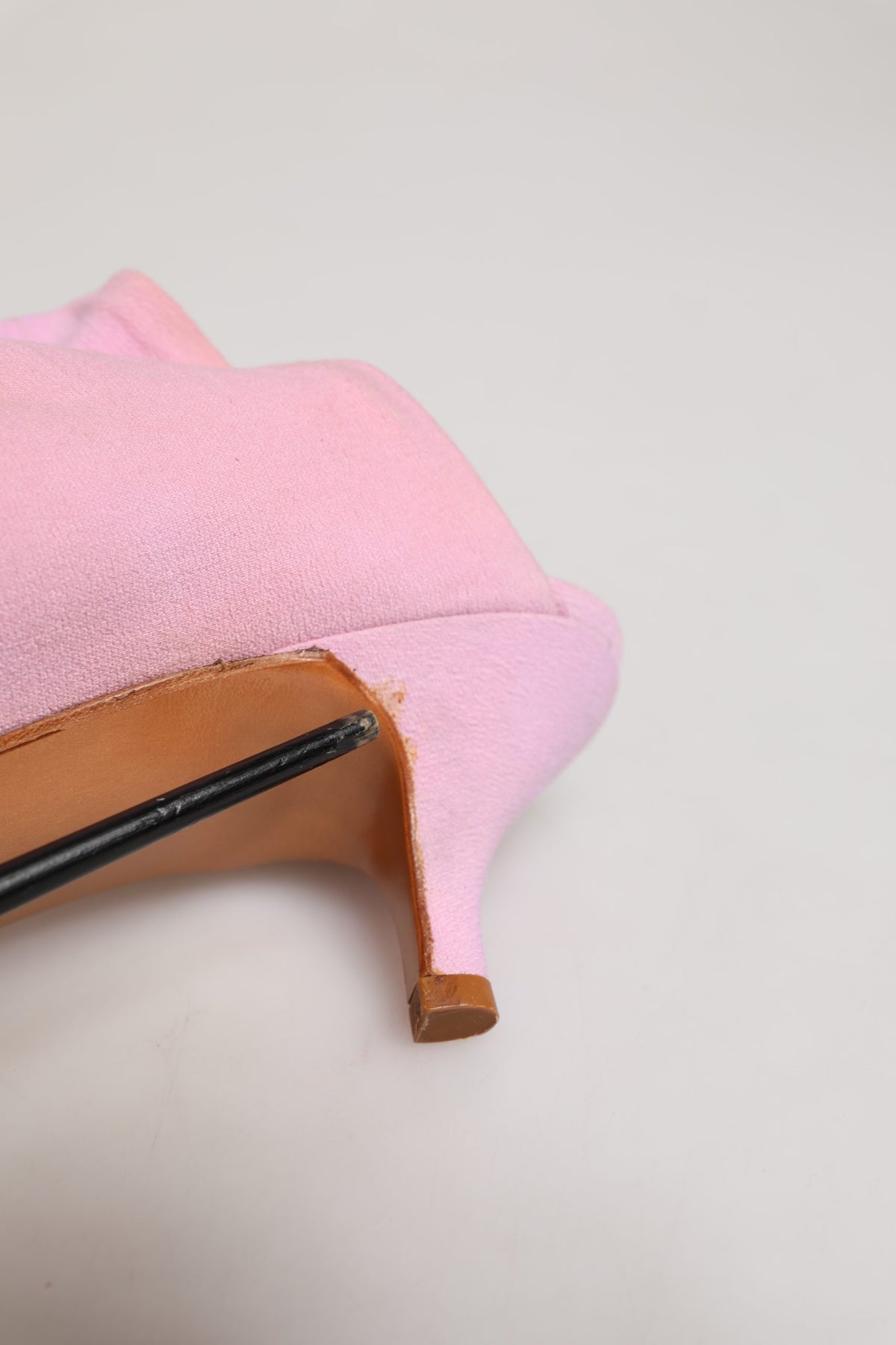 Dolce & Gabbana Pink Suede Heel Mule Shoes