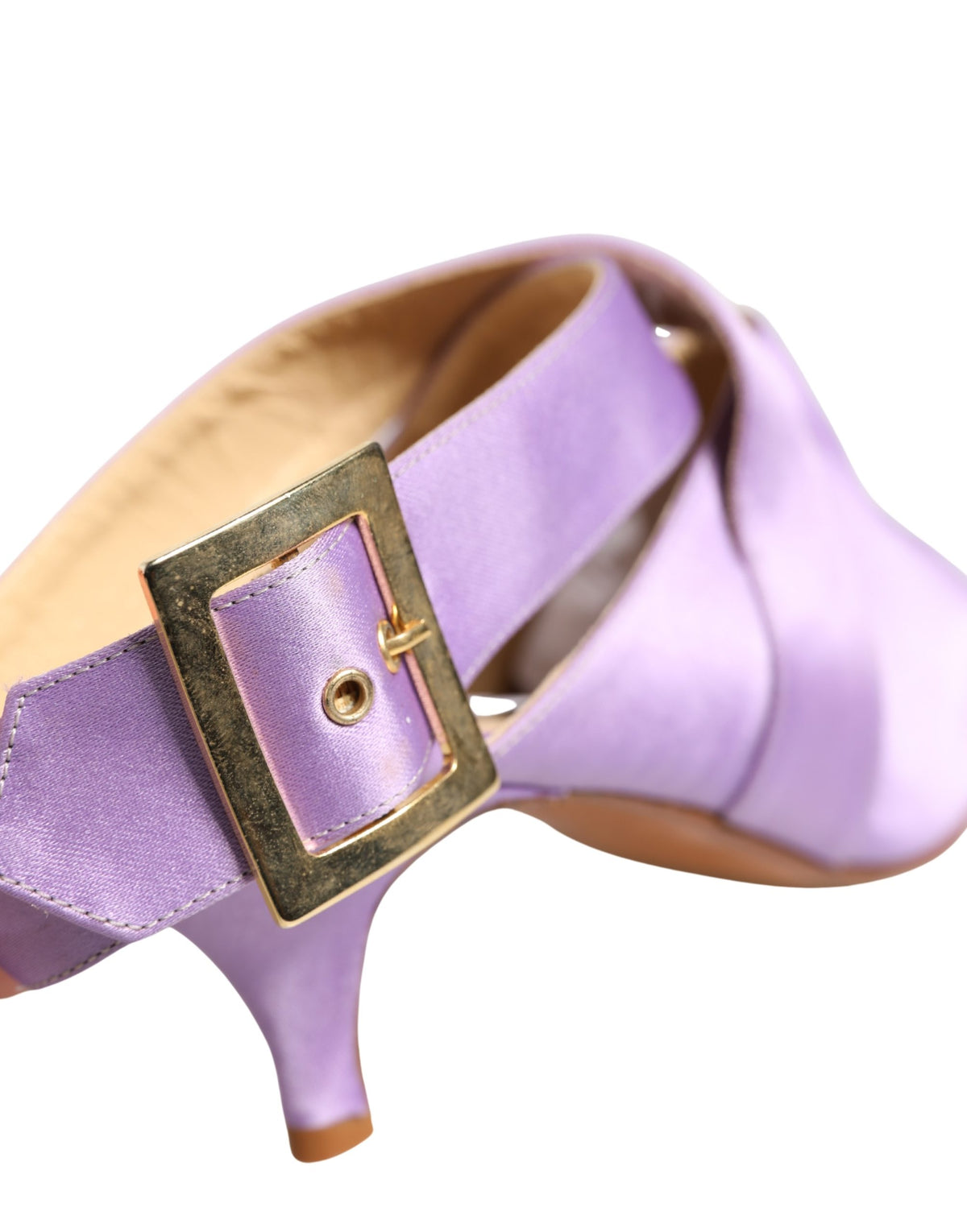 Dolce & Gabbana Purple Satin Sandals Shoes