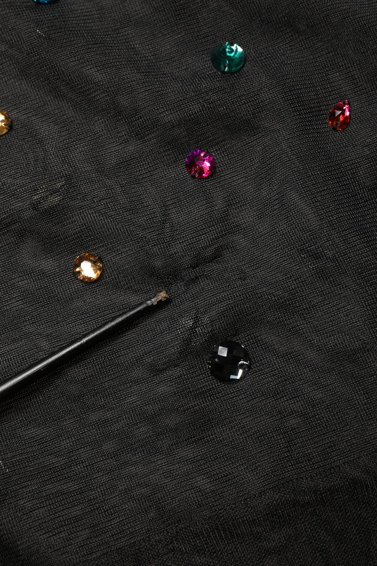 Dolce & Gabbana Black Crystal Embellished TurtleNeck Sweater