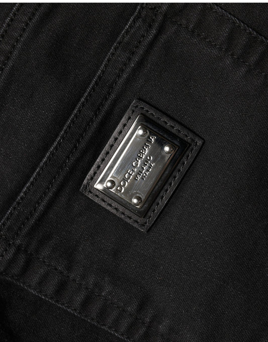 Black Skinny Cotton High Waist Denim Jeans