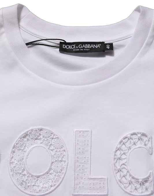 White Logo Round Neck Sleeveless T-shirt