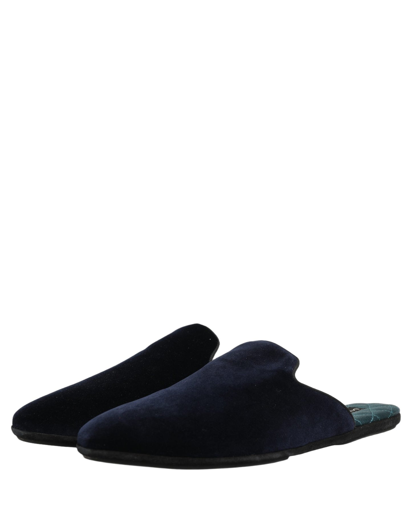Dark Blue Suede Slides Flat Slipper Men Shoes