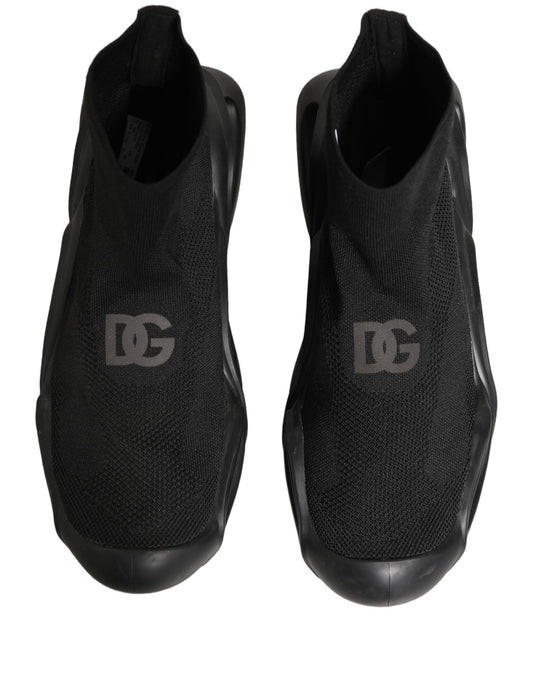 Black Slip On Wave Socks Men Sneakers Shoes