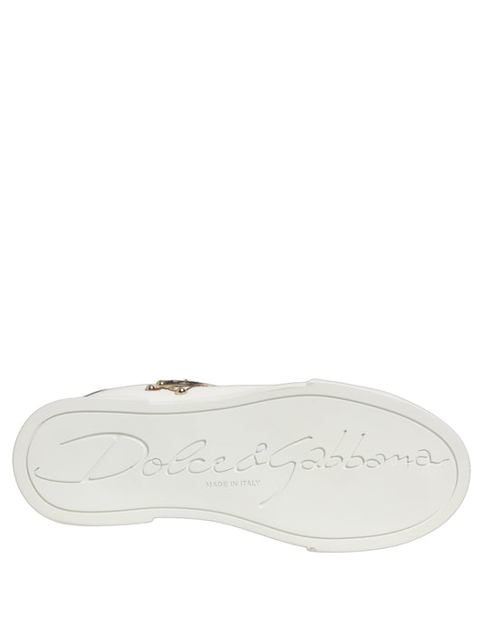 White Patch Calfskin Nappa Portofino Sneakers Shoes