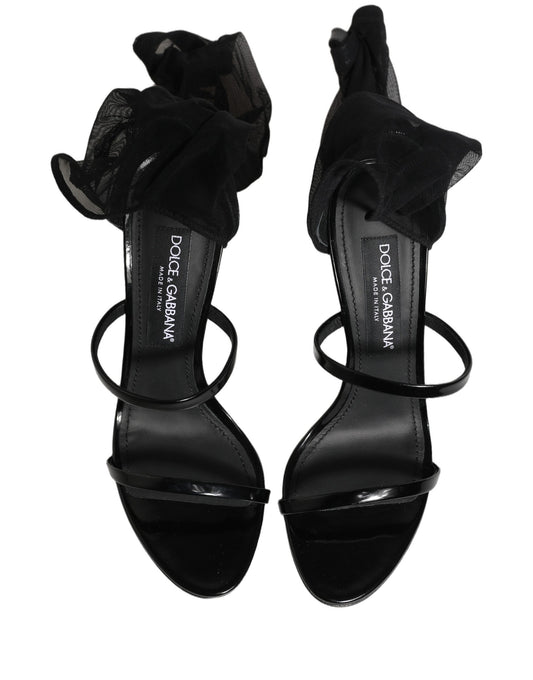 Black Stiletto Sandals Socks High Boots Shoes