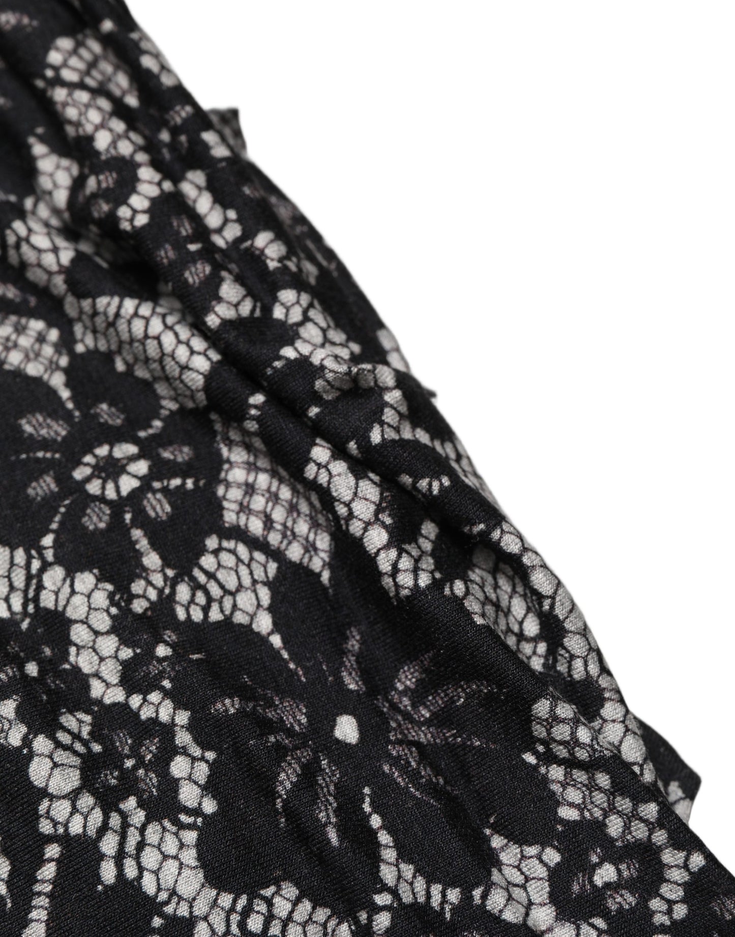 Black White Floral Lace Sleeveless Midi Dress