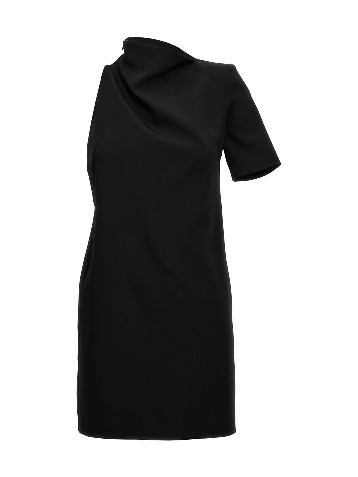 Black Viscose Short Dress