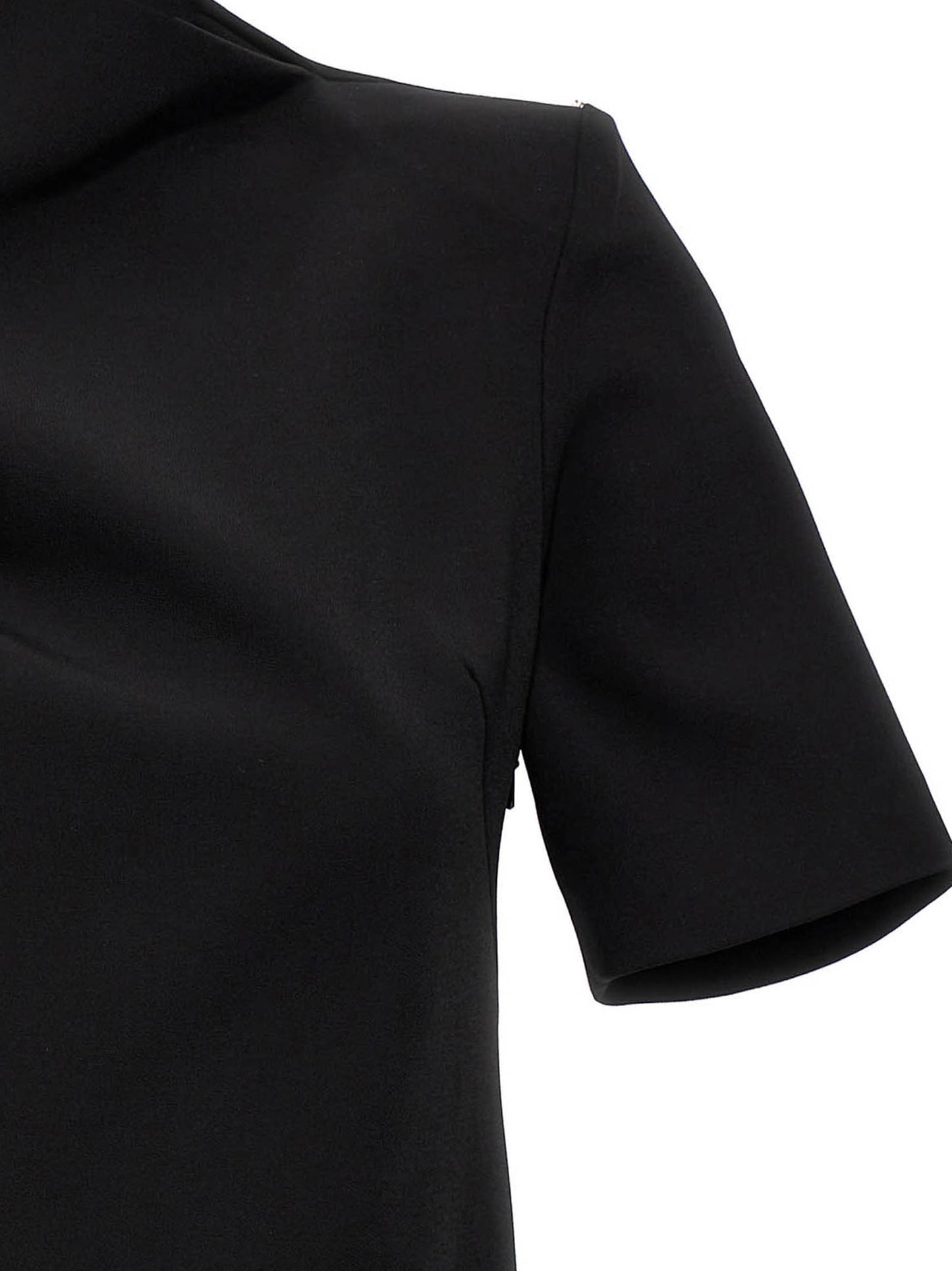 Black Viscose Short Dress