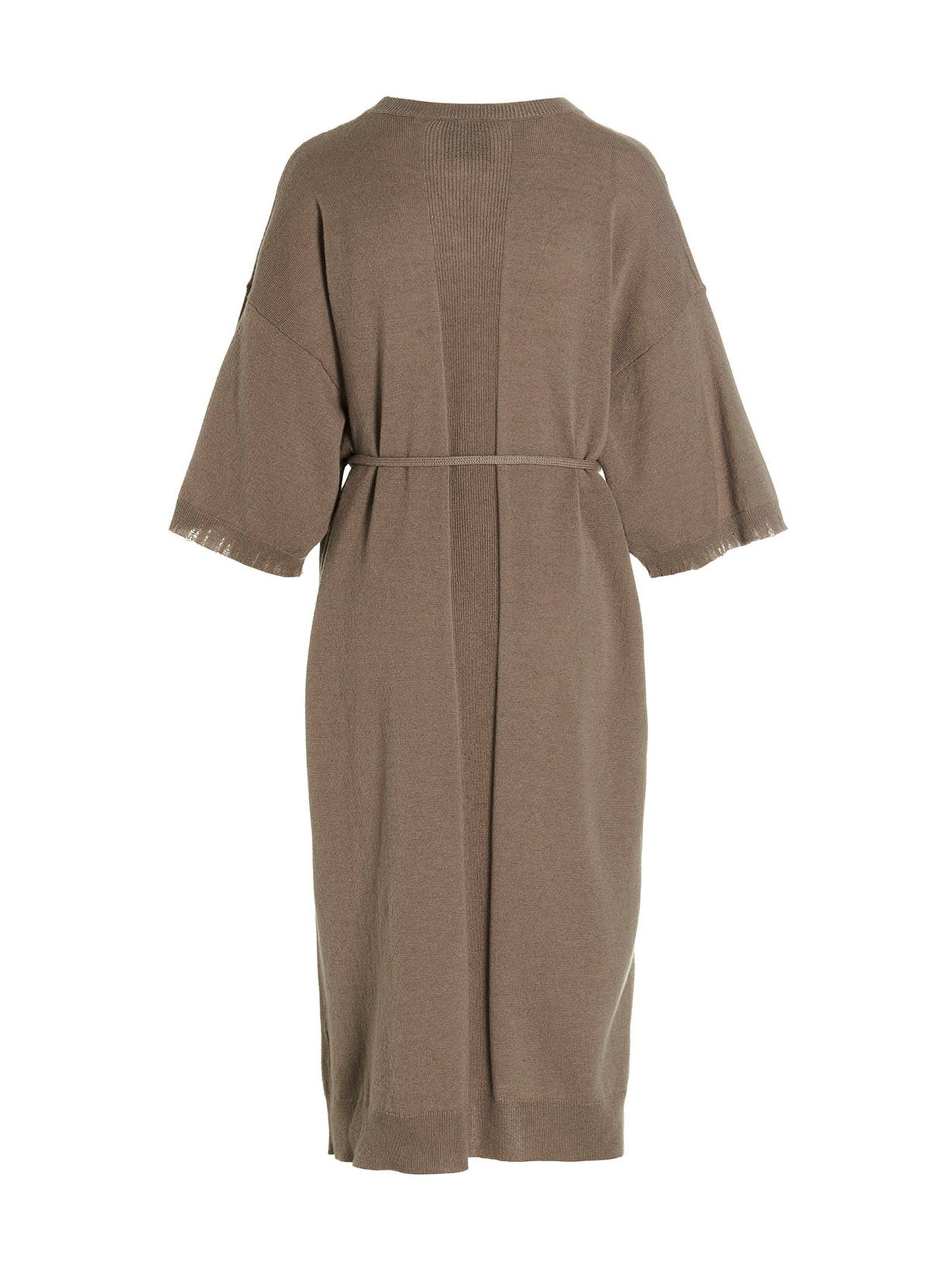 Beige Virgin Wool Long Dress