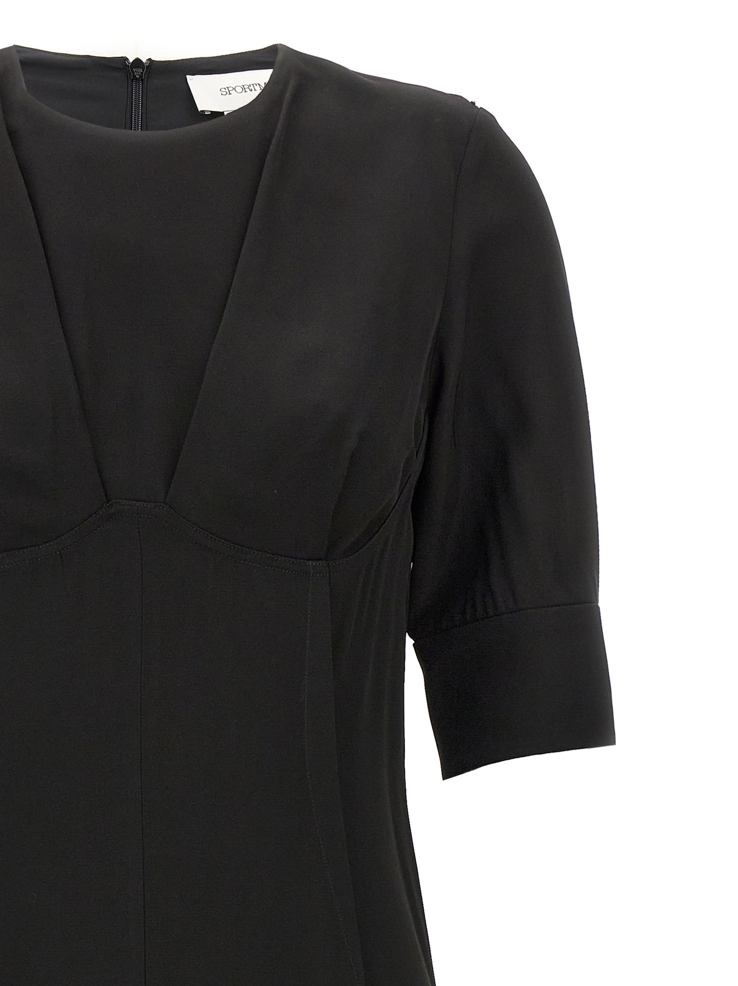 Black Viscose Midi Dress