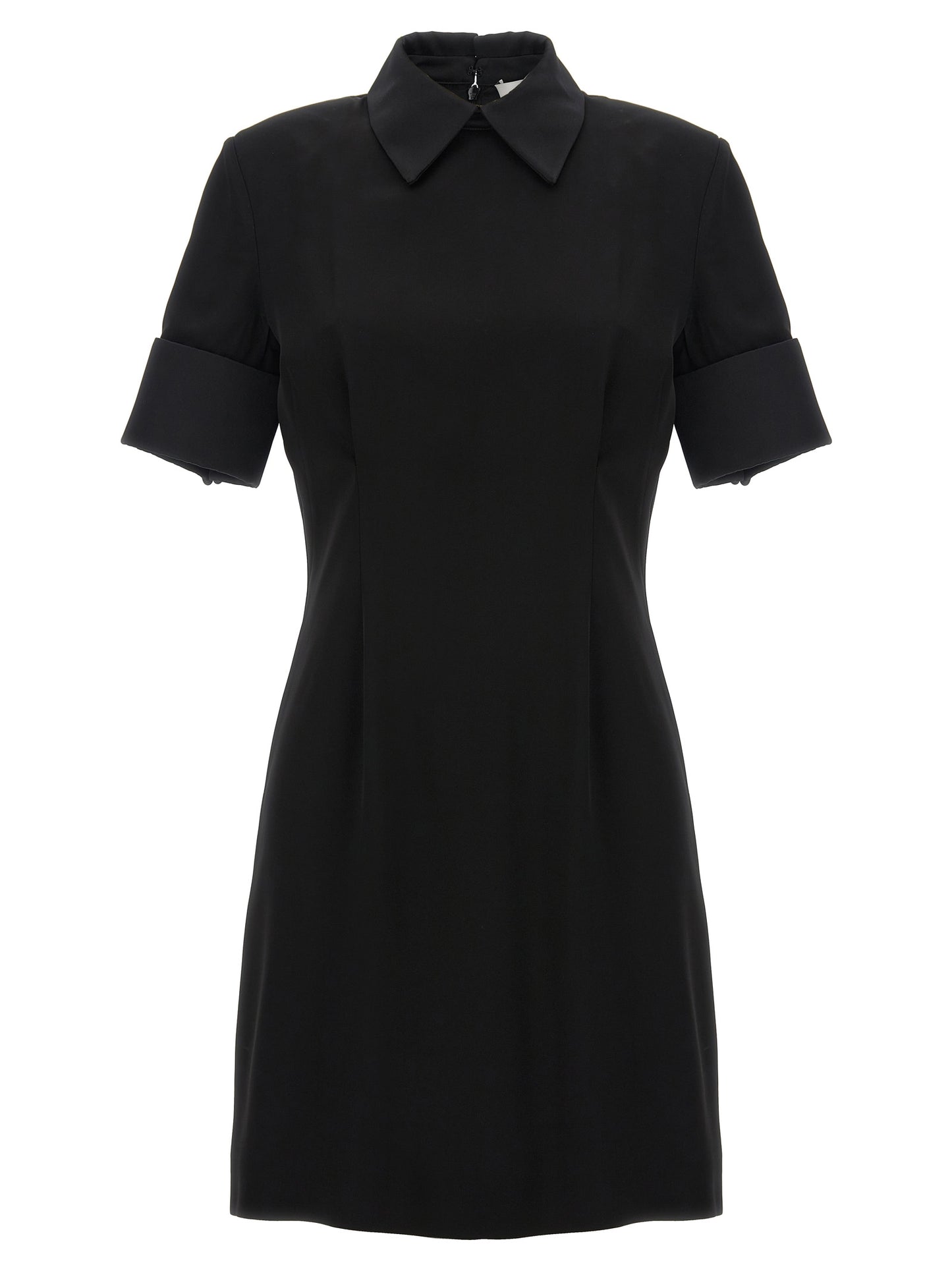 Black Viscose Short Dress