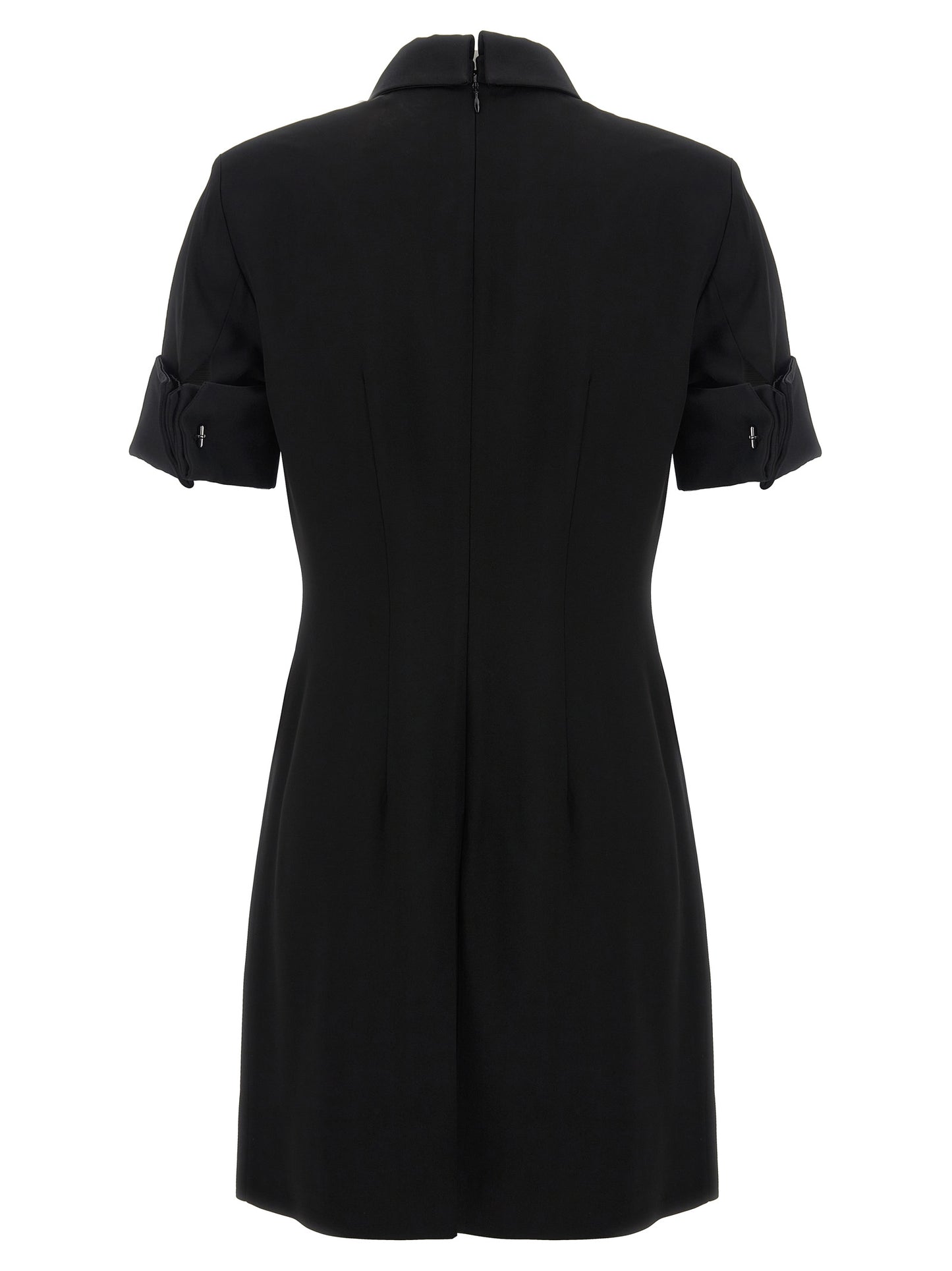 Black Viscose Short Dress