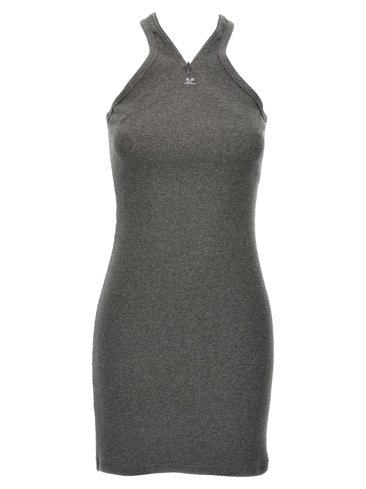 Gray Cotton Short Dress