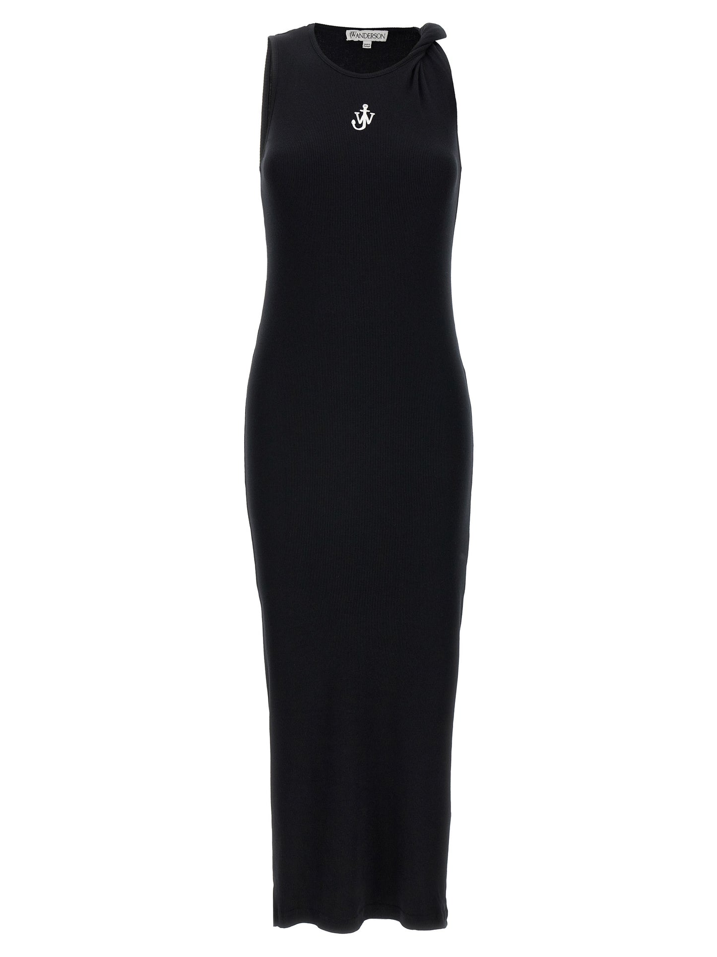 Black Cotton Midi Dress
