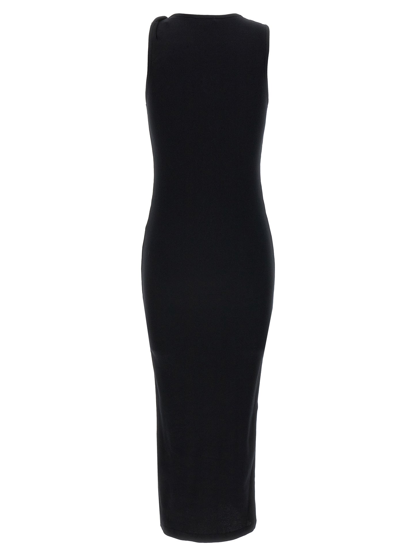 Black Cotton Midi Dress