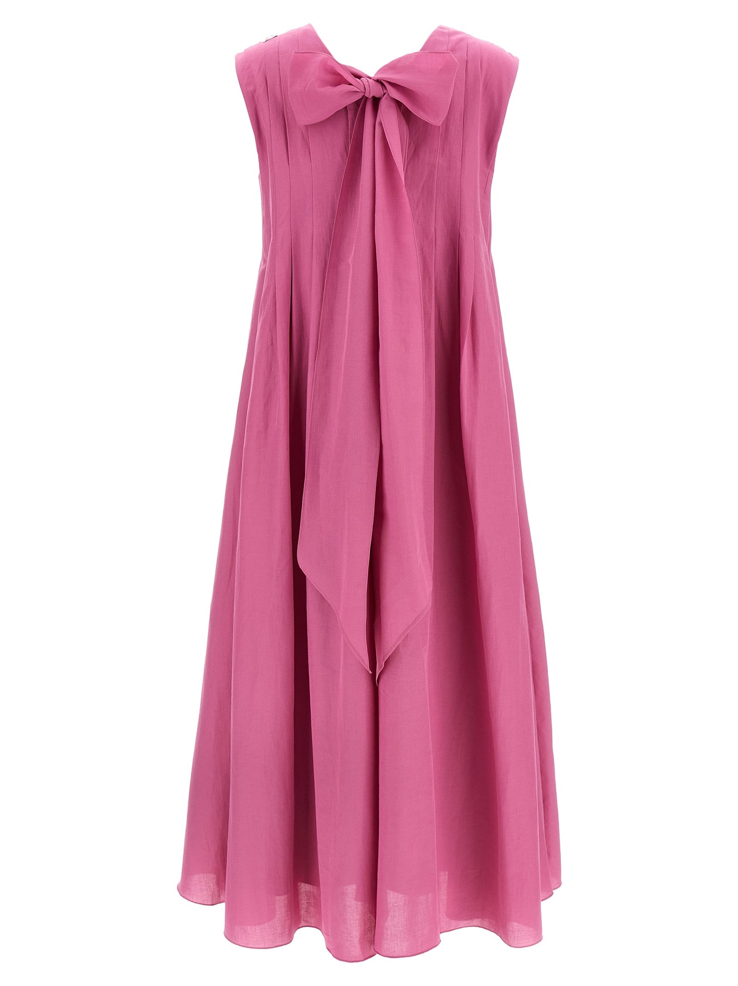 Multicolor Ramie Long Dress