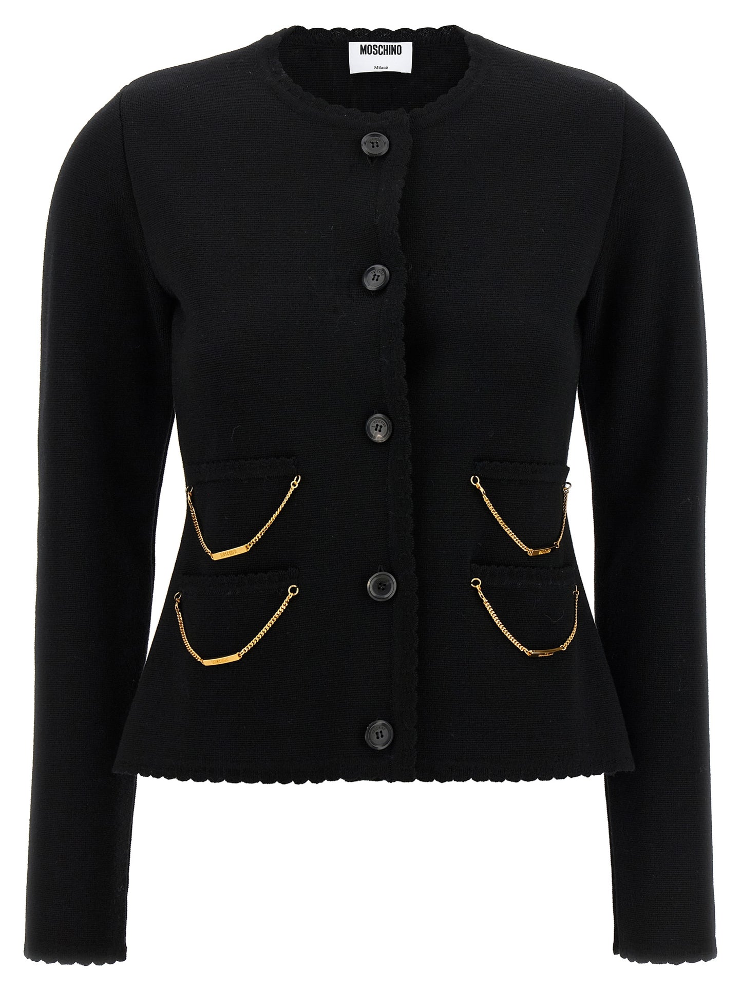 Black Virgin Wool Cardigan