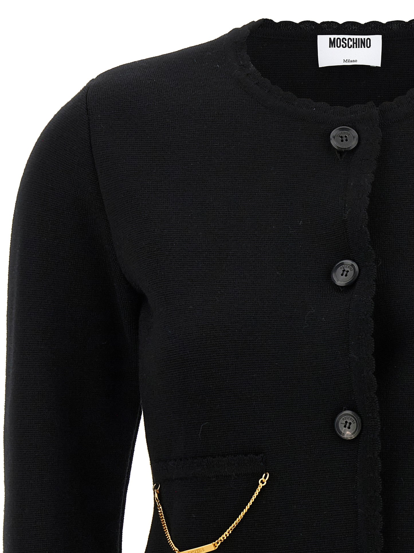 Black Virgin Wool Cardigan