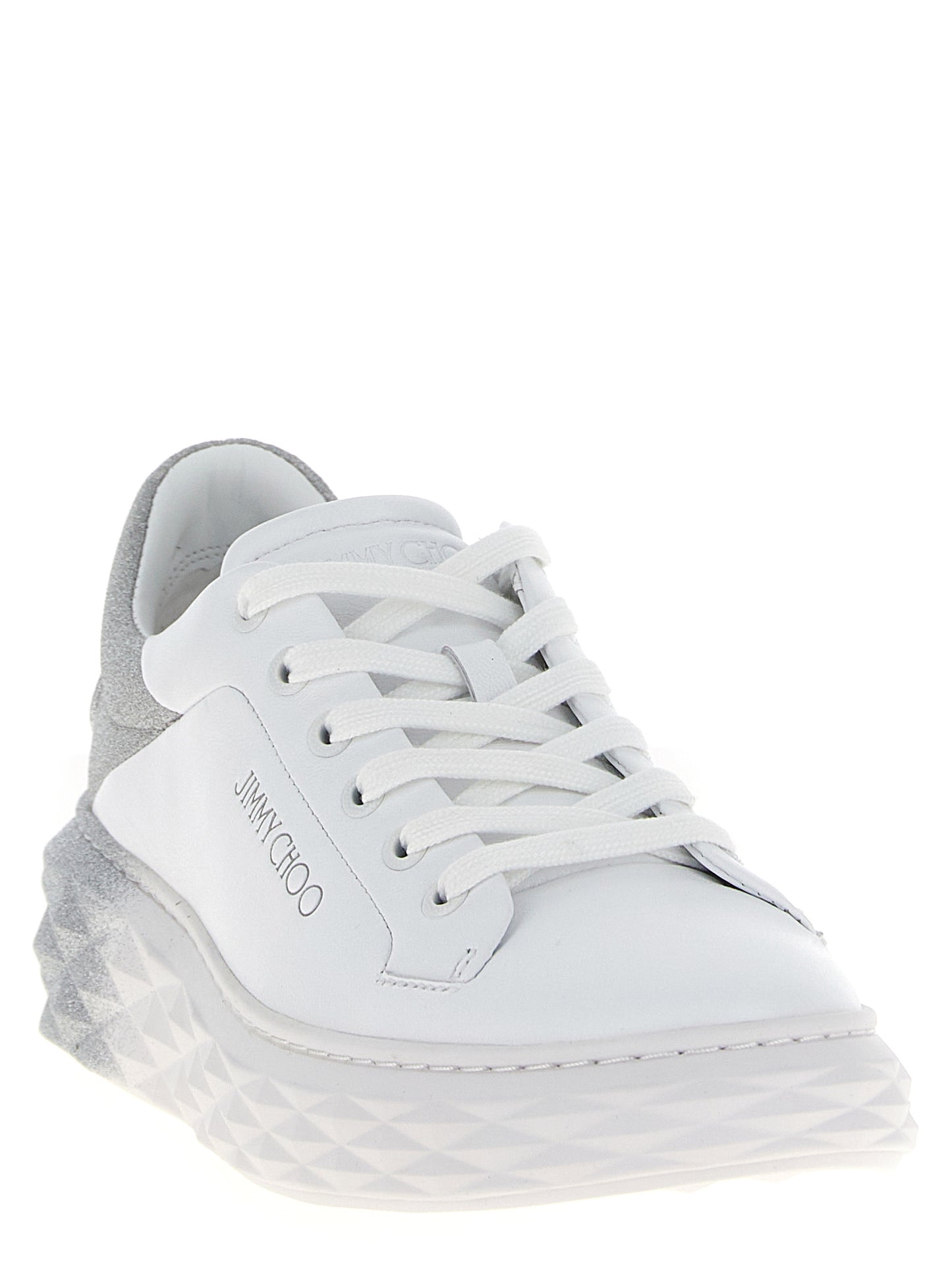 Silver Leather Chunky Sneakers
