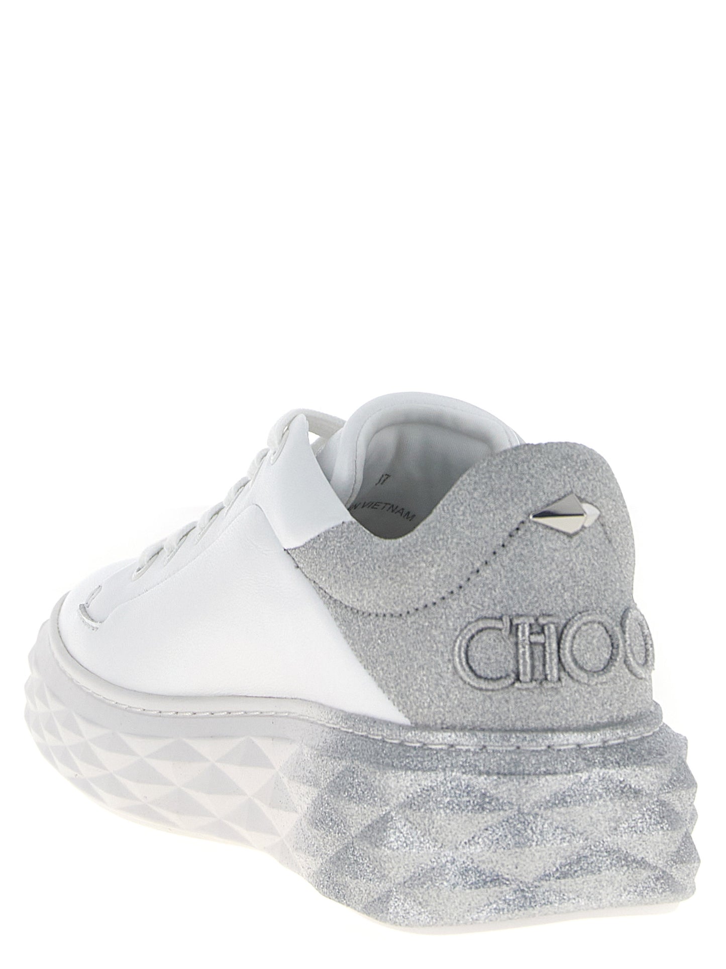 Silver Leather Chunky Sneakers